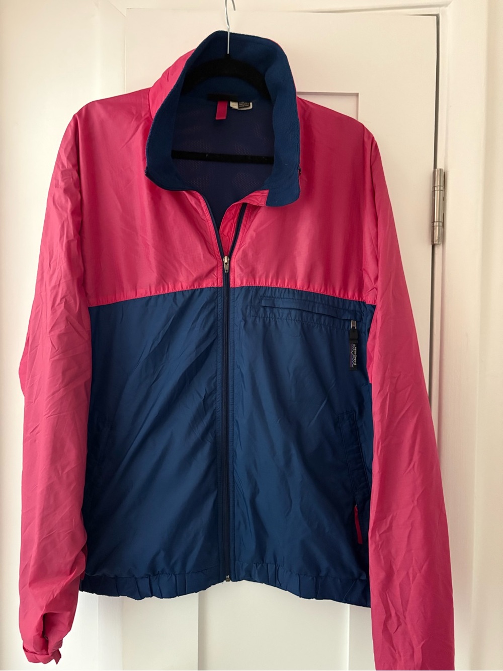 Patagonia Pink and Blue Colorblock Windbreaker Jacket